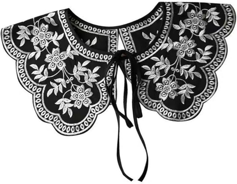 طوق مطرز بأسلوب ريترو للنساء، وشاح زخرفي أنيق، إكسسوار للبلوزات والقمصان - Image 1